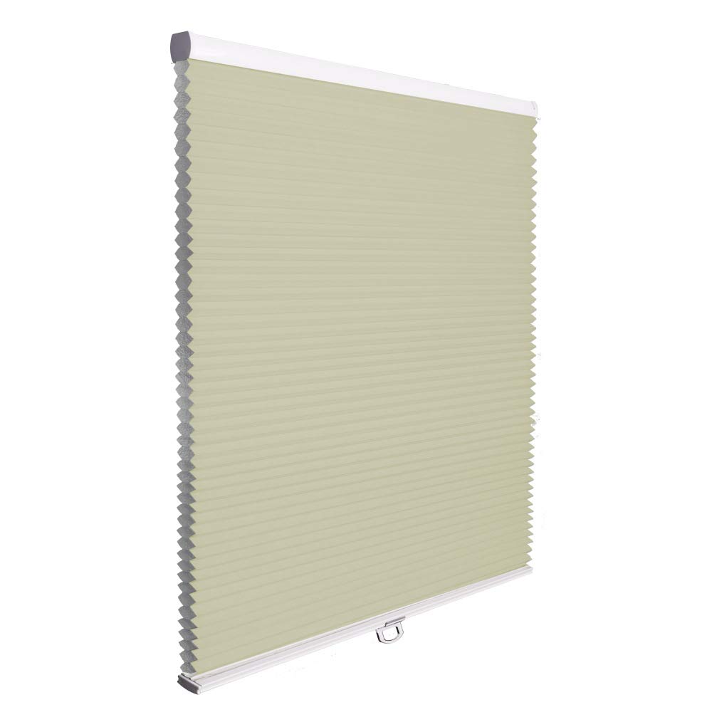 SUAKY Cordless Blackout Cellular Shades - Light Apricot Custom Bottom-Up Honeycomb Window Blinds for Home & Office | Energy Efficient Room Darkening Window Treatments for Bedroom & Living Room
