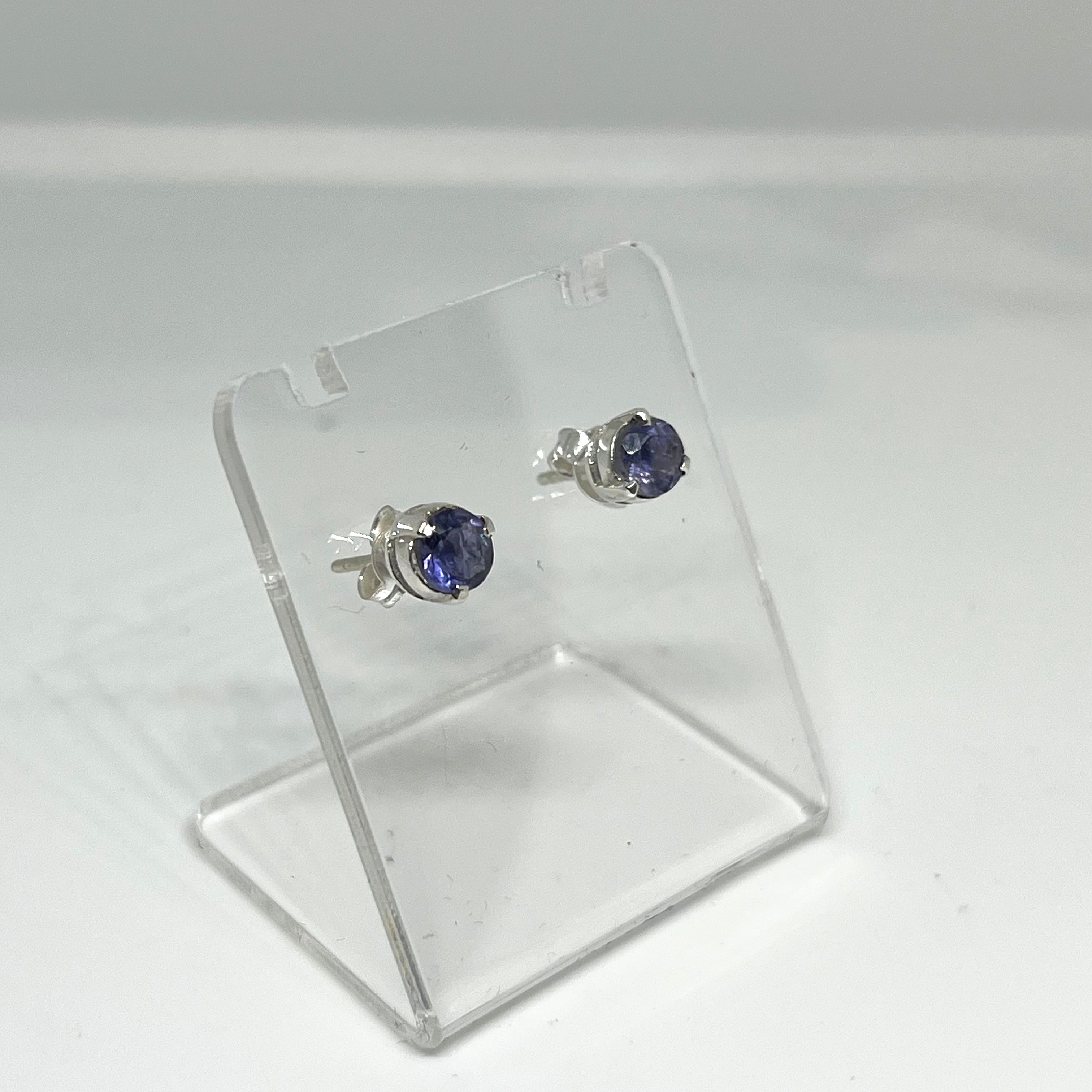 5mm Round Faceted Gemstone Stud Earrings - 3 Prong Set (PSE005) | Elegant & Durable for Daily Wear, Parties & Gifts