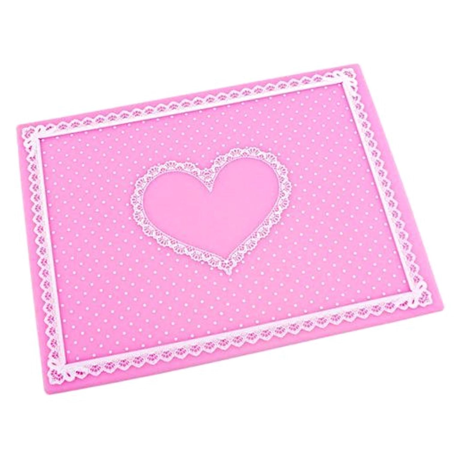 Heart Design Silicone Nail Table Mat - Non-Slip Manicure Workstation Protector for Nail Salons & Home DIY Nail Art