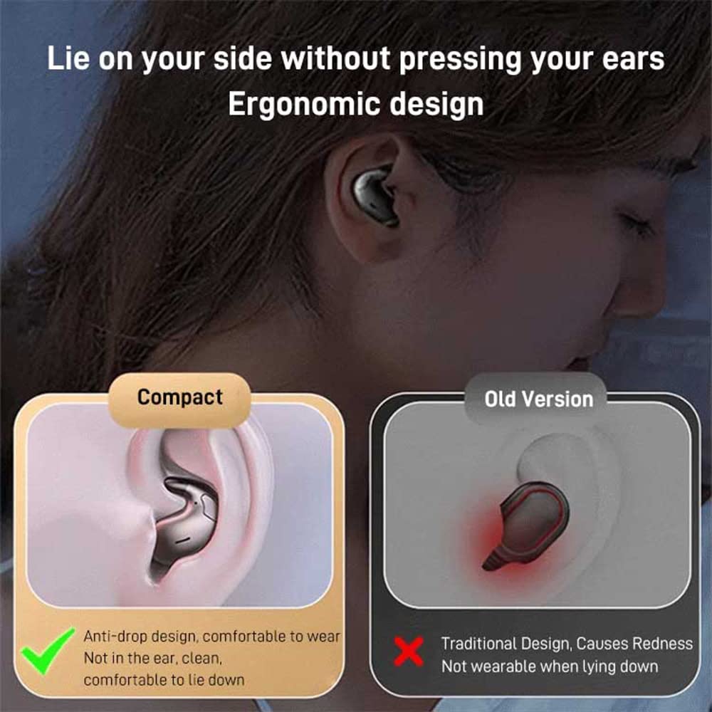 WANWEN Waterproof Wireless Bluetooth Earbuds, In-Ear Noise Cancelling Headphones with IPX7 Rating, Sweatproof Sleep Earphones for Gym, Running, Swimming & Travel (Black) - Perfect for Workouts, Commuting & Nighttime Use
