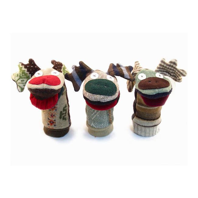 Cate & Levi Wool Animal Puppet - Handmade Moose Puppet for Kids | Perfect for Storytelling, Puppet Shows, and Imaginative Play