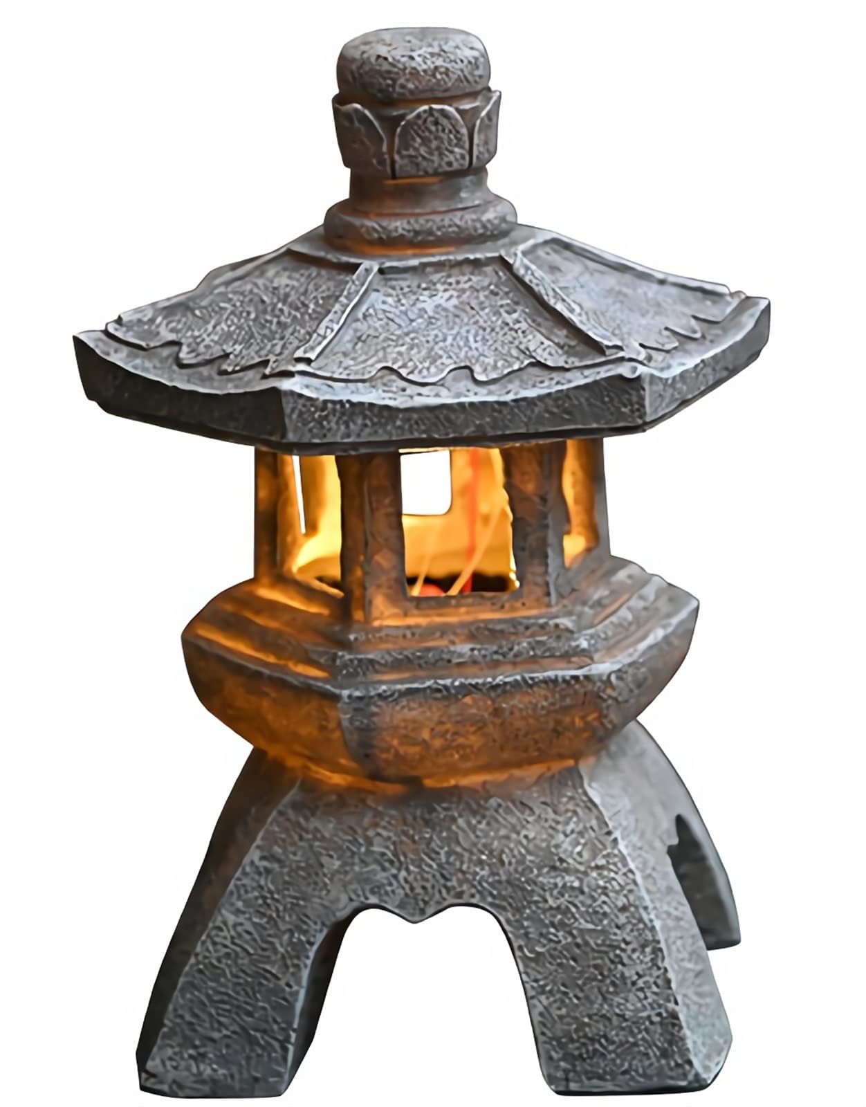 Solar Powered Asian Zen Pagoda Lantern Statue - 5.7