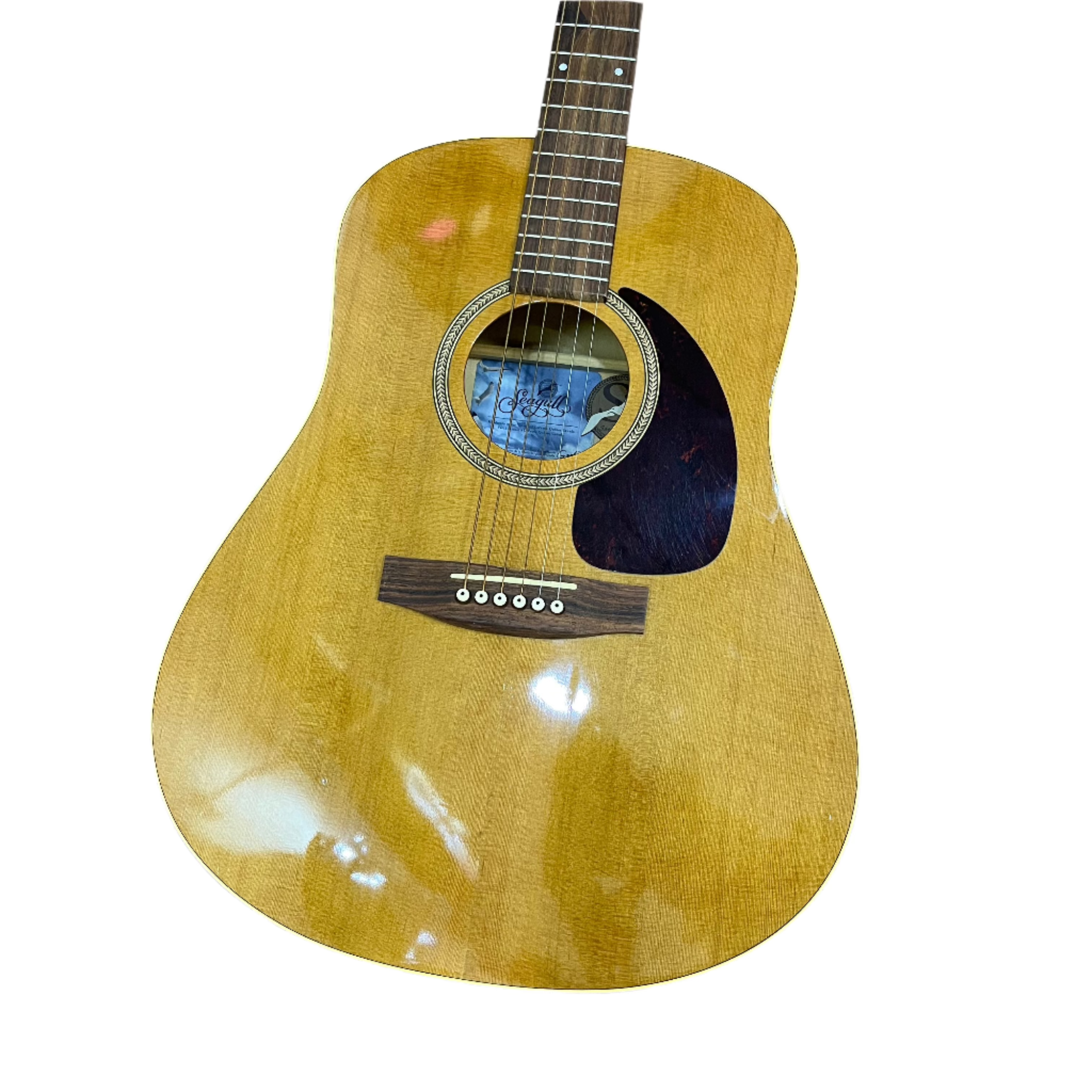 Seagull S6 GT Acoustic Guitar - Solid Cedar Top, Wild Cherry Back & Sides - Perfect for Beginners & Professionals - Ideal for Camping, Live Performances & Home Practice