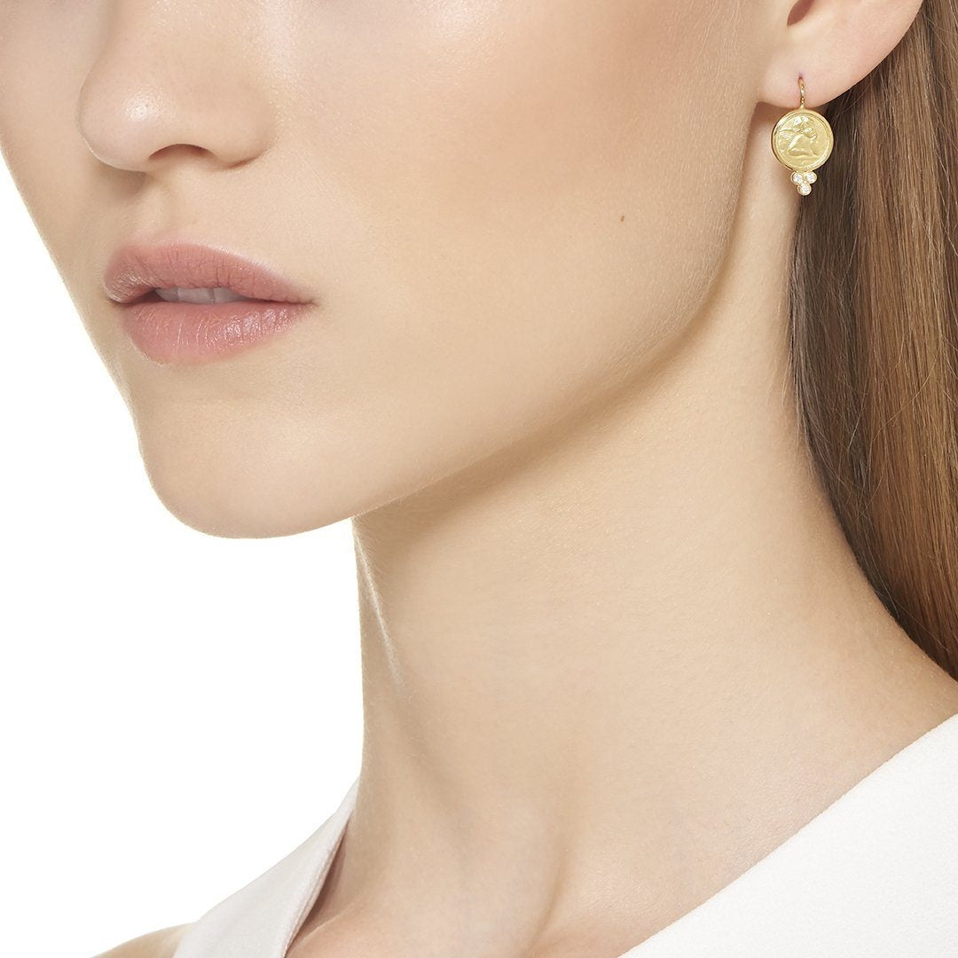 Temple St. Clair Angel Earrings - 18K Gold Plated Winged Angel Stud Earrings for Women, Elegant Religious Jewelry Gift for Christmas, Baptism & Special Occasions | Perfect for Church, Weddings & Everyday Wear