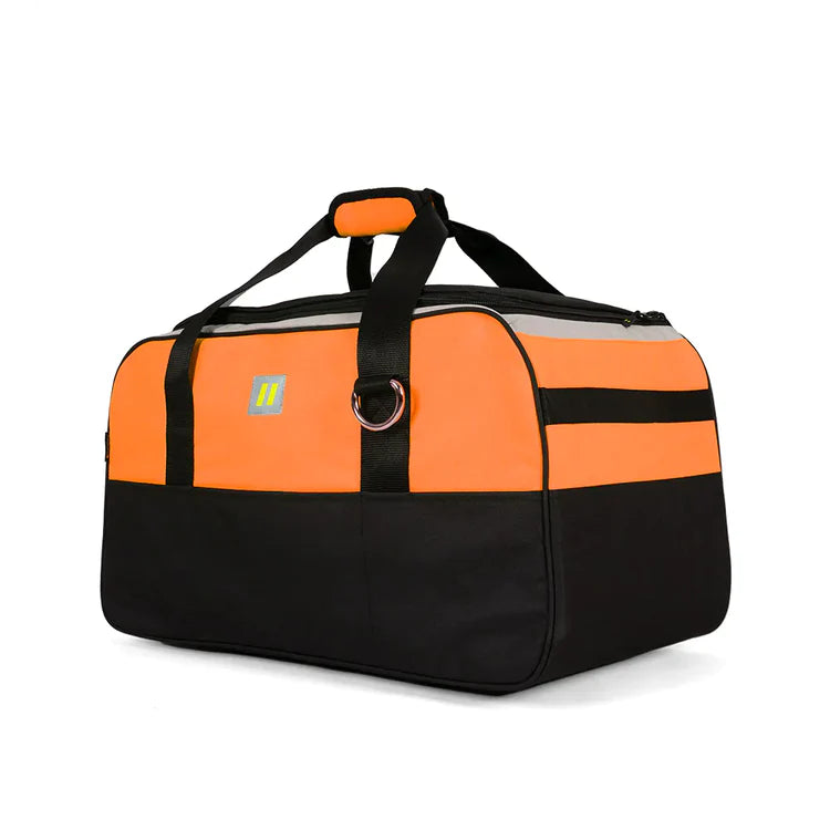 FORCEFIELD Hi-Vis 50L Two-Tone Lined Tool Bag - Heavy Duty Construction Work Bag for Electricians, Plumbers & Contractors - OSHA Compliant Safety Gear