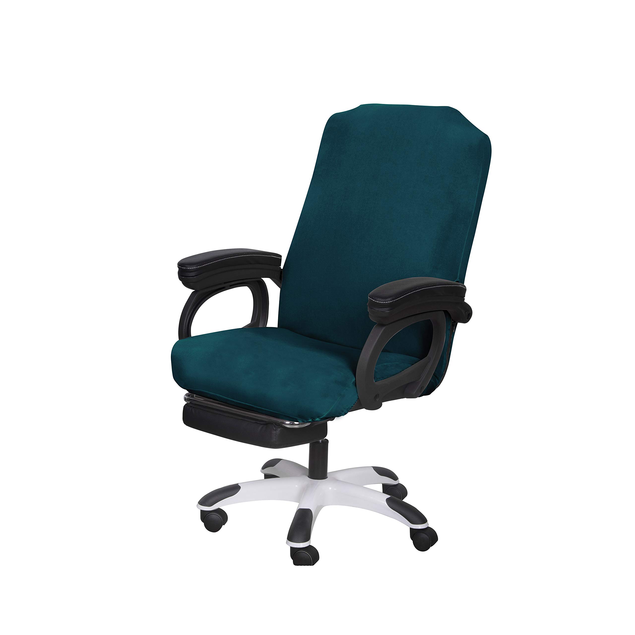 SARAFLORA Office Chair Covers - Large Sapphire Blue, Universal Removable Zippered Computer Chair Cover for High Back Desk Chairs, Washable Seat Protector for Pets - Perfect for Home Office, Gaming & Workspace Decor