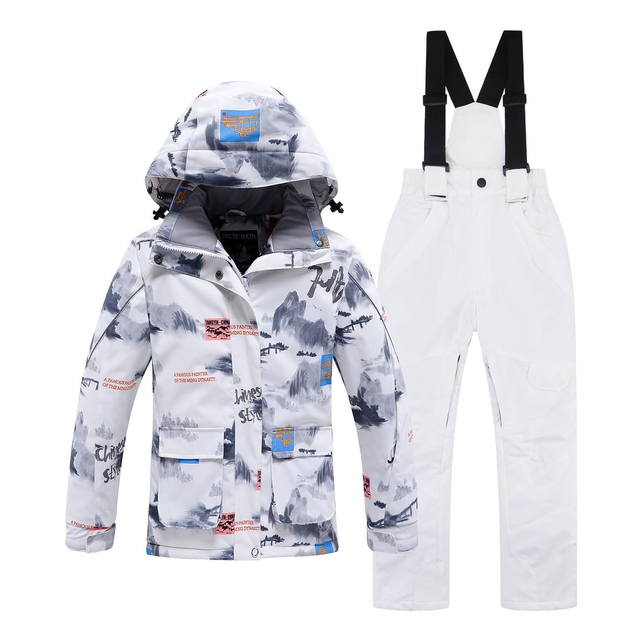 Waterproof Kids Snowsuit - Windproof Ski Jacket & Pants Set for Boys & Girls - Winter Outdoor Snow Play, Skiing & Sledding Gear