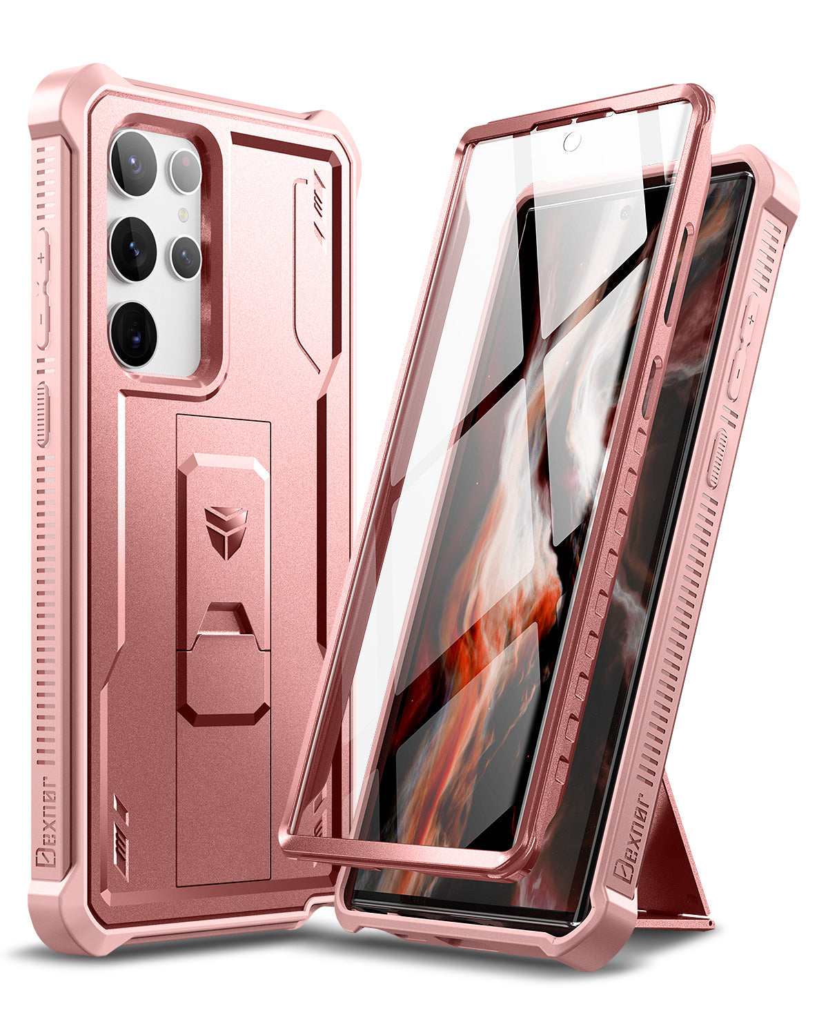 **Dexnor Heavy Duty Shockproof Rugged Case for Samsung Galaxy S22 Ultra with Built-in Kickstand & Screen Protector – Perfect for Outdoor, Work, and Travel**