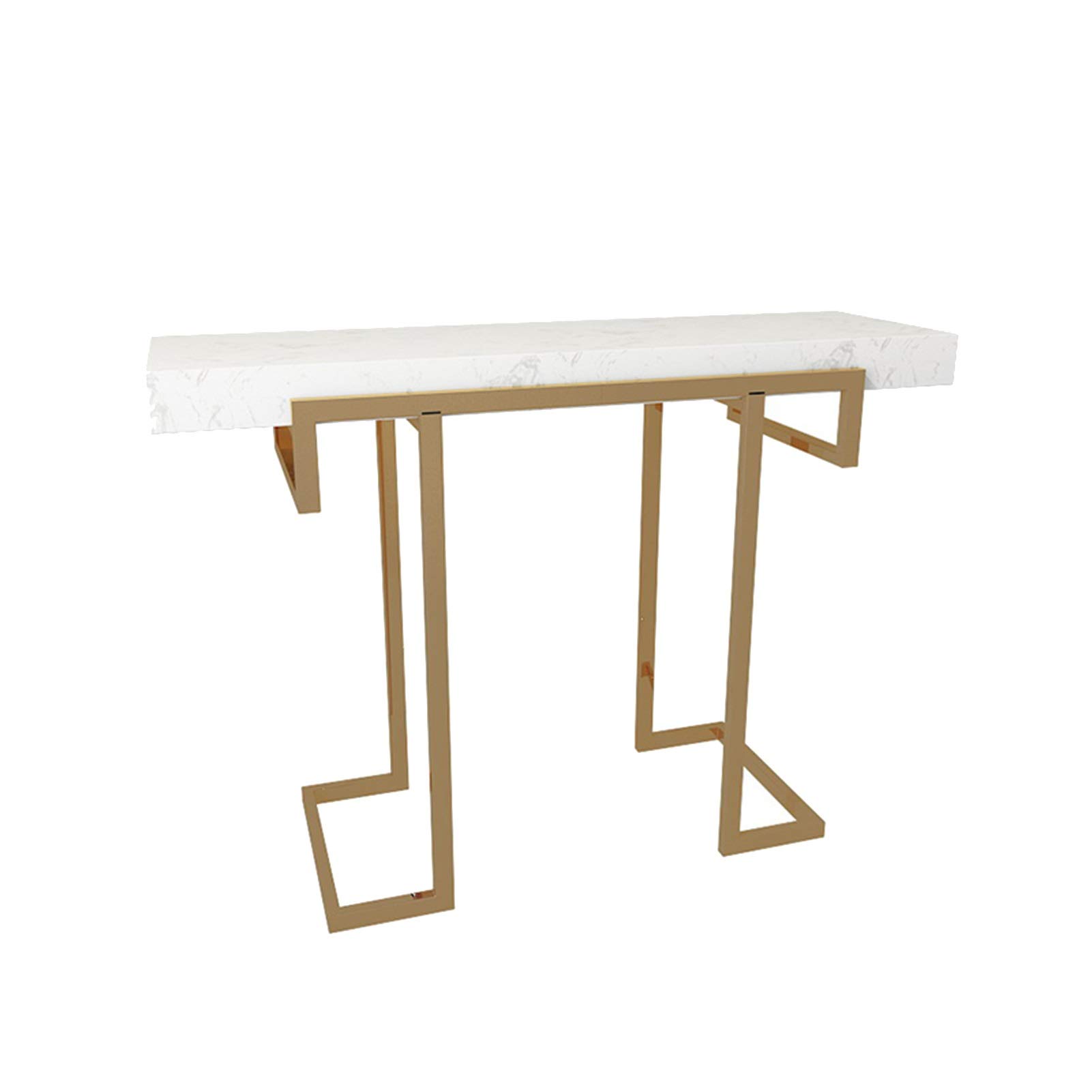 Modern Marble Console Table with Metal Frame - Slim Entryway Sofa Table for Living Room, Bedroom & Office - Hallway Storage Side Table for Small Spaces - Perfect for Home Decor & Organization