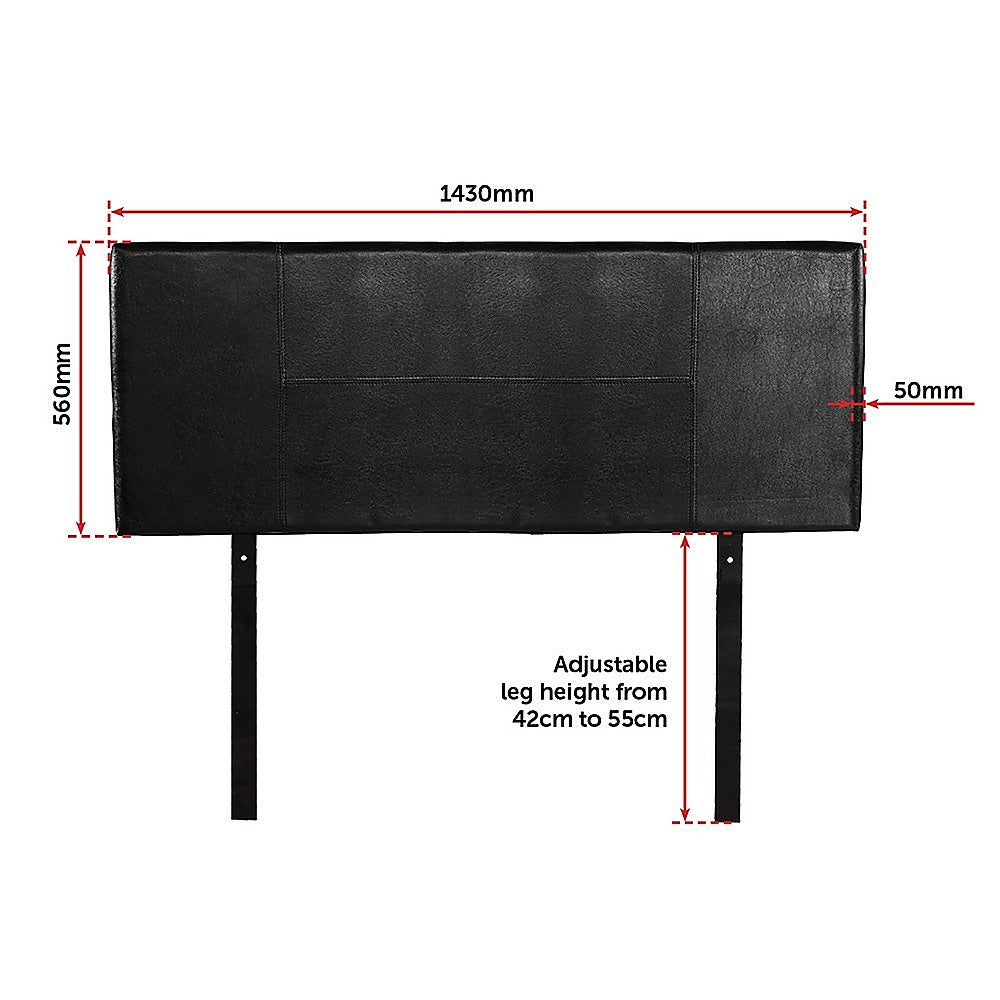 Queen Size PU Leather Bed Headboard - Modern Upholstered Bed Frame with Button Tufting (Black) - Perfect for Master Bedroom, Guest Room, and Dorm Decor