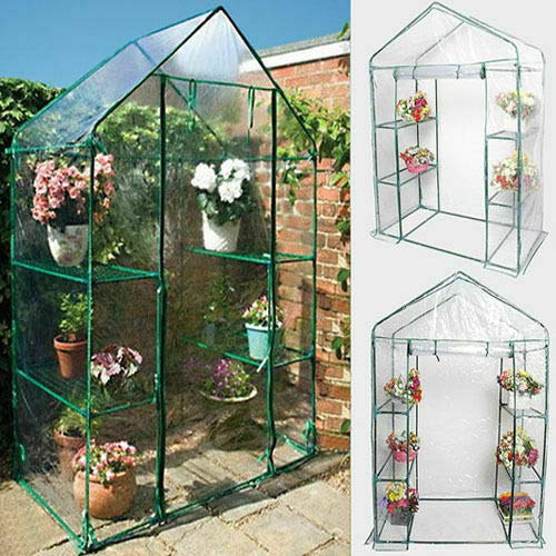 3-Tier Portable Mini Walk-In Greenhouse - Transparent Garden Planter & Grow Shed for Indoor/Outdoor Plants, Herbs, Flowers | Perfect for Balcony, Patio & Backyard Gardening