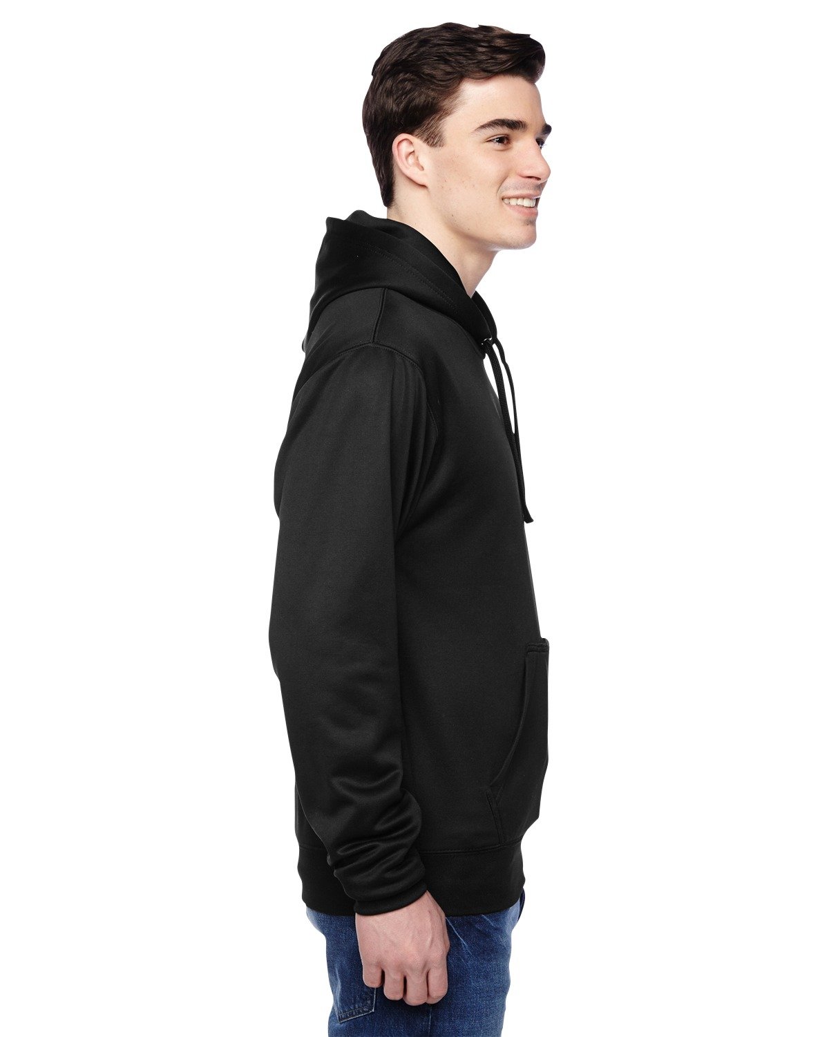 J America Adult Tailgate Poly Fleece Hooded Sweatshirt - Black | Warm & Comfortable Fleece Hoodie for Outdoor Activities, Tailgating, and Casual Wear