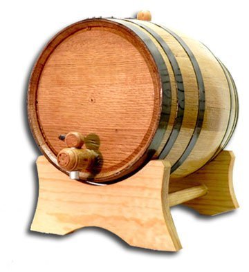 1 Gallon (5 Liter) Oak Aging Barrel with Chalkboard Front - Mini Bourbon Whiskey Barrel Kit with Wood Stand, Bung & Spigot for Home Brewing, Distilling, Wine Making & Cocktail Aging - Perfect for Home Bar, Kitchen & DIY Spirit Maturation