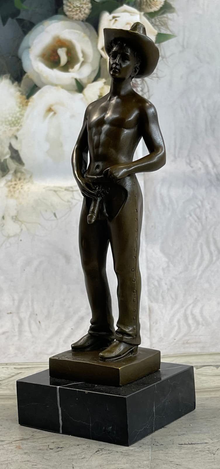 Handmade Bronze Erotic Male Nude Sculpture - Gay Art Figurine Statue for Home Decor, Office Display & Art Collection