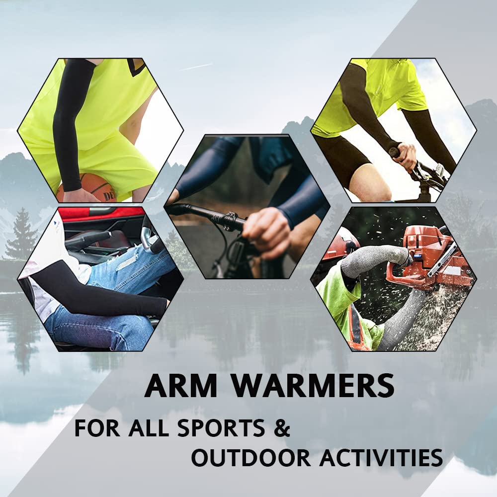 UV Protection Arm Sleeves for Men & Women - Cycling & Chef Printed Arm Warmers | Sun Protection for Outdoor Sports, Cooking & Workouts