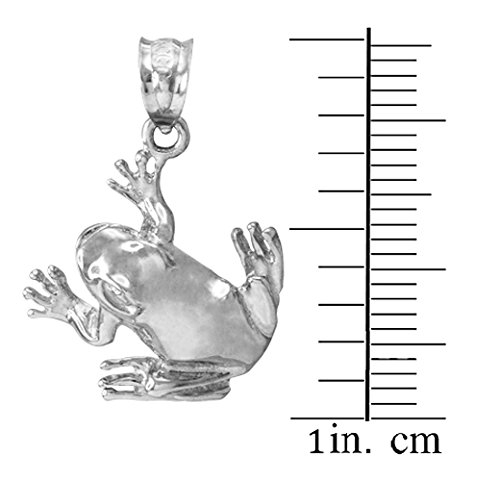 10K White Gold Frog Pendant Necklace - Animal Kingdom Collection | High Polish Jewelry for Women | Perfect Gift for Nature Lovers, Birthday & Anniversary