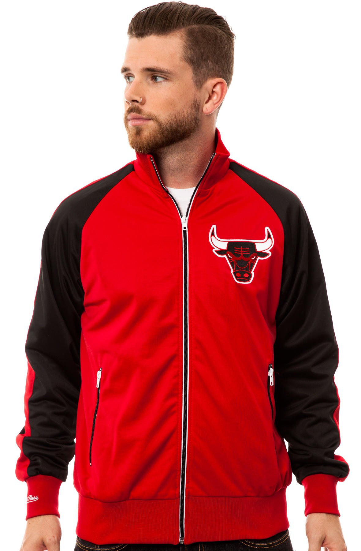 Mitchell & Ness Chicago Bulls NBA Track Jacket - Extra Extra Large (XXL) - Red - Vintage Basketball Warm-Up Jacket for Fans & Streetwear Fashion