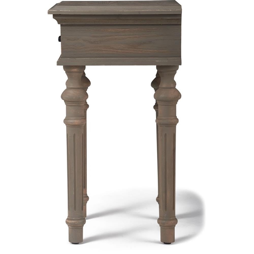Finch Cassatt Entryway Tall Side Table with Storage Drawer - Curved Wood Legs in Antique Gray - Perfect for Hallway, Living Room & Bedroom Organization