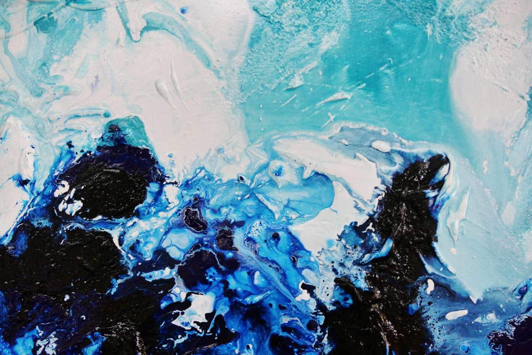 Blue White Textured Abstract Painting 120cm x 100cm - Modern Canvas Wall Art for Living Room, Bedroom & Office Decor | Aqua Motion Design