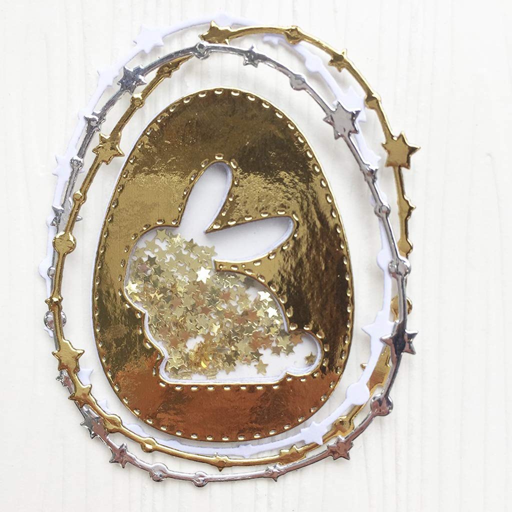 Easter Bunny Egg Metal Die Cuts - Card Making & Scrapbooking Supplies - DIY Embossing Dies for Paper Crafts, Greeting Cards, and Album Decorations - Perfect for Easter DIY Projects, Handmade Cards, and Holiday Scrapbooking