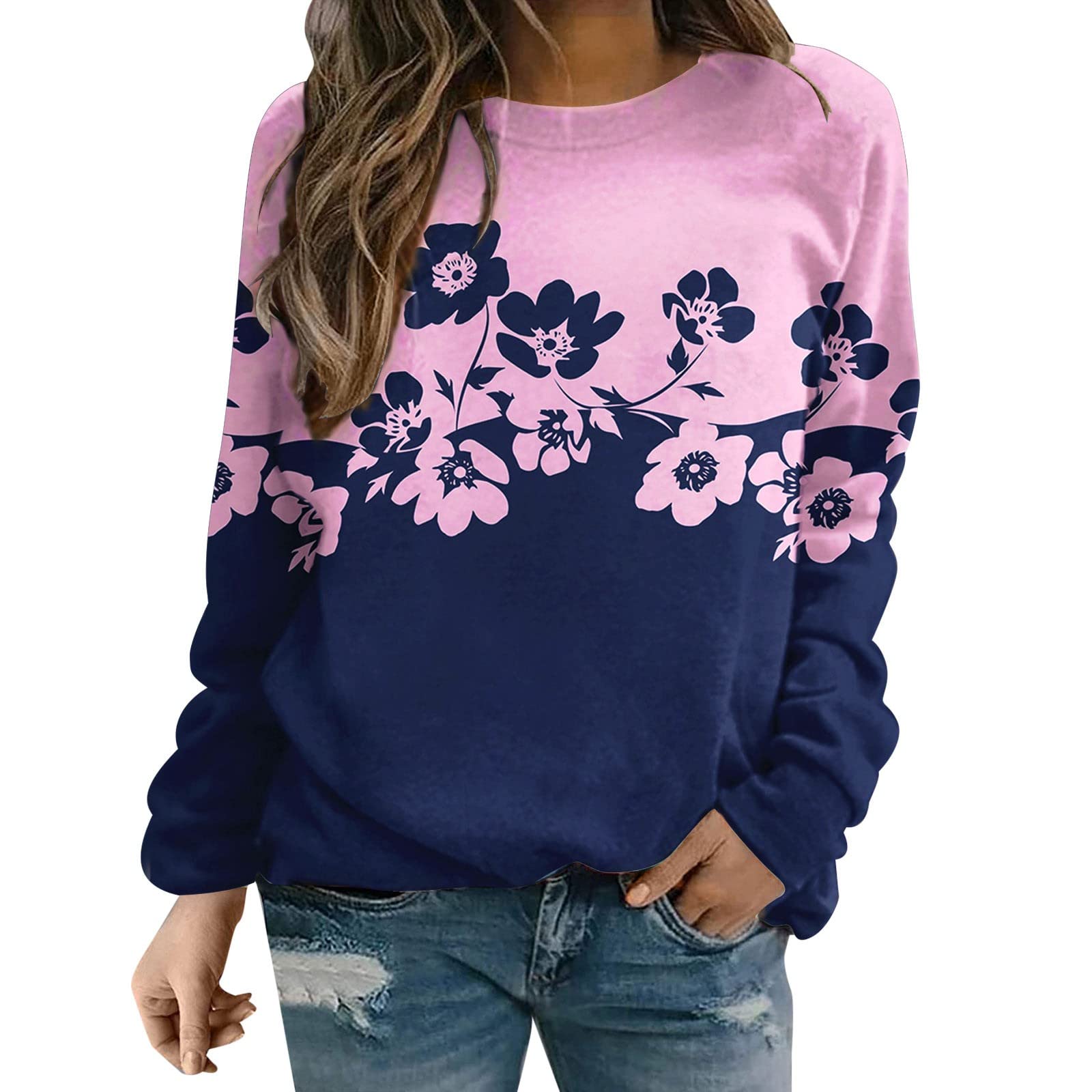Adviicd Women's Fashion Hoodies & Sweatshirts - Long Sleeve Round Neck Drop Shoulder Pullover for Casual Wear, Street Style & Loungewear