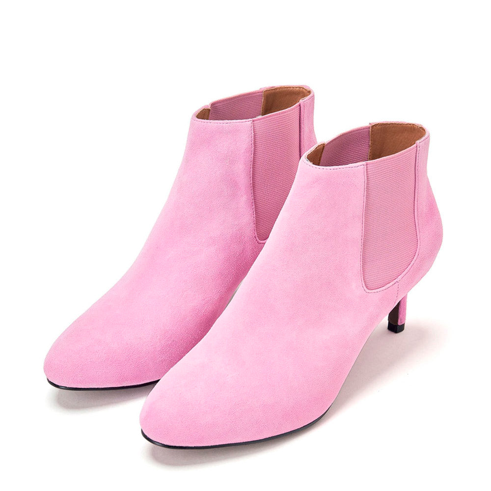 Pink Ankle Boots for Women - Stylish & Comfortable Fall Winter Fashion Shoes for Casual Outfits, Office Wear & Date Nights