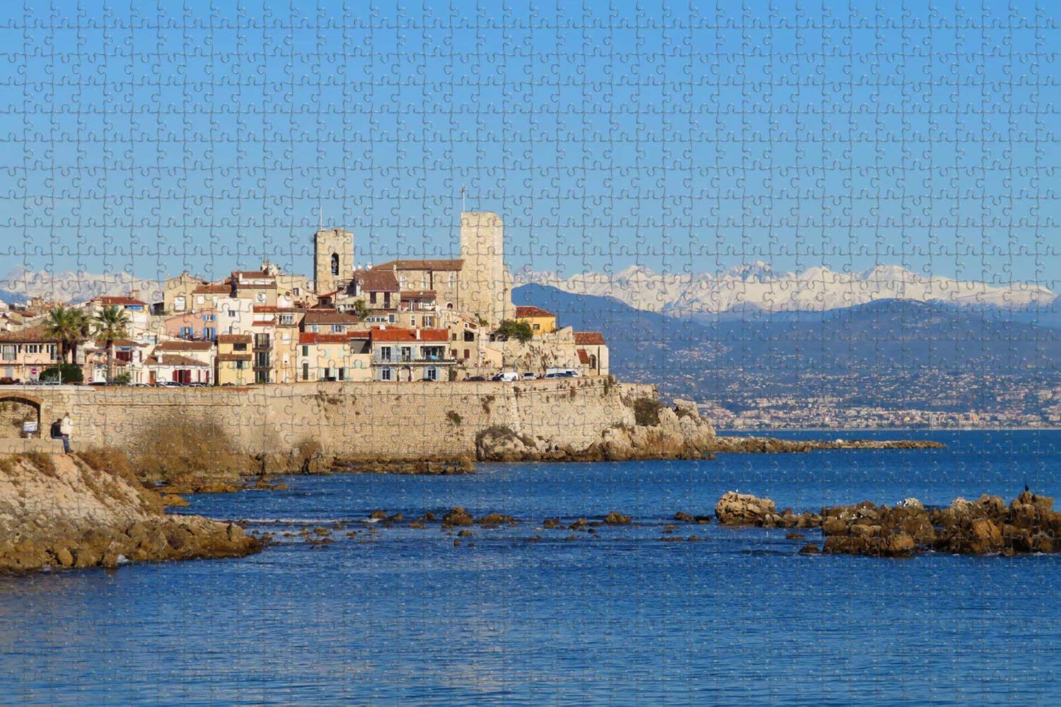 1000-Piece Jigsaw Puzzle for Adults - Old Town Juan-les-Pins Antibes France Scenic Travel Souvenir | Perfect for Relaxation, Home Decor & Gift Giving