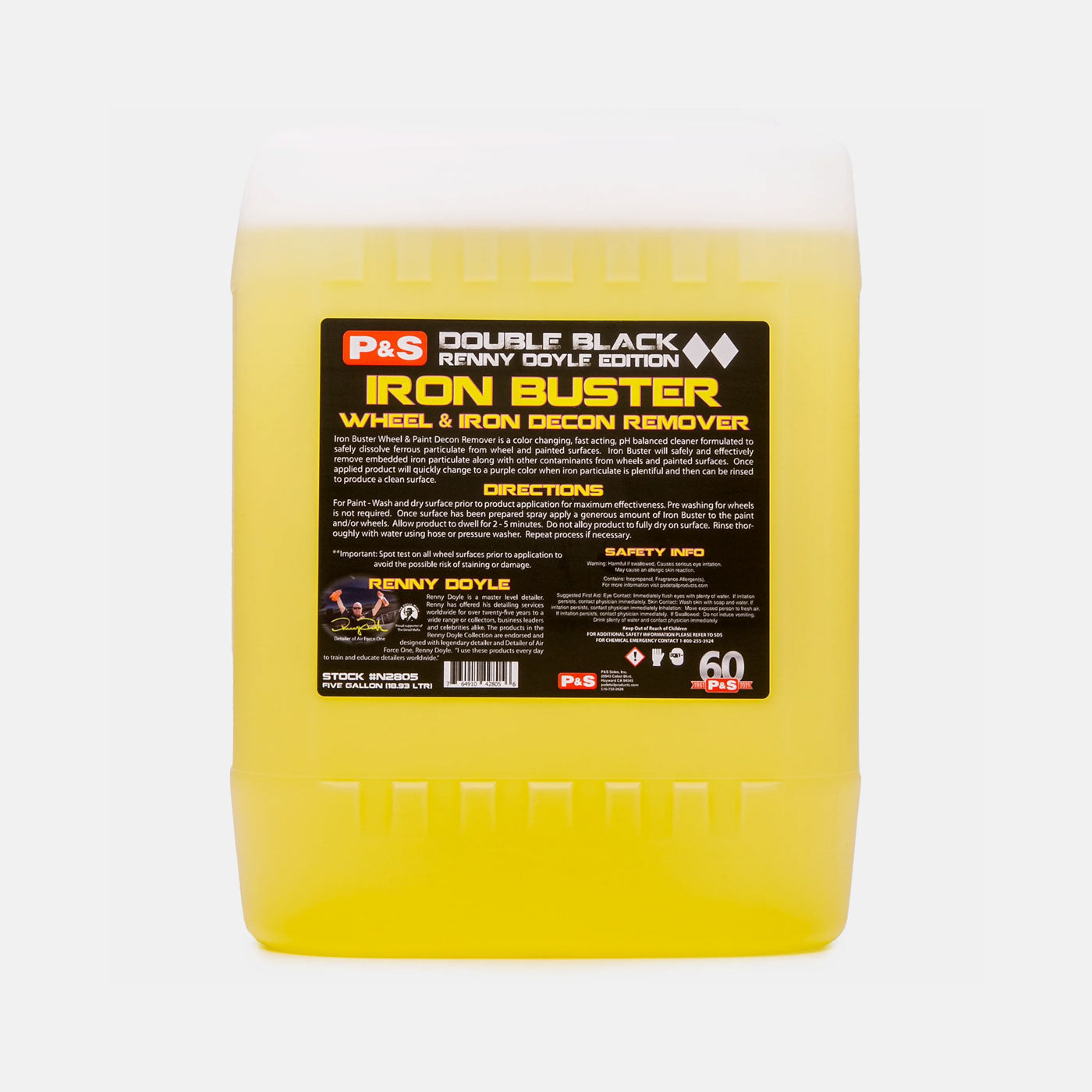 P&S Double Black Collection Iron Buster Wheel & Paint Decontamination Remover - Heavy Duty Cleaner for Car Detailing, Brake Dust Removal & Auto Paint Protection