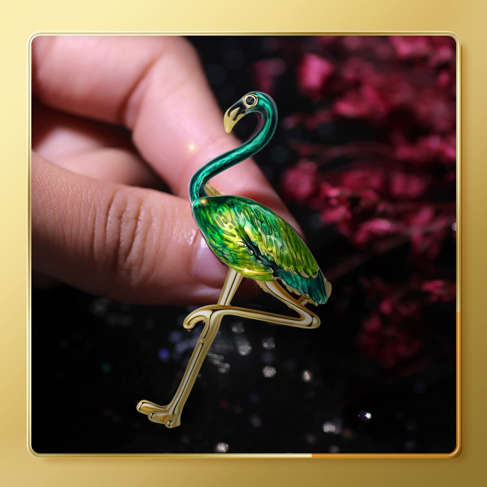 Flamingo & Cat Enamel Brooches for Women - Wedding & Birthday Gifts