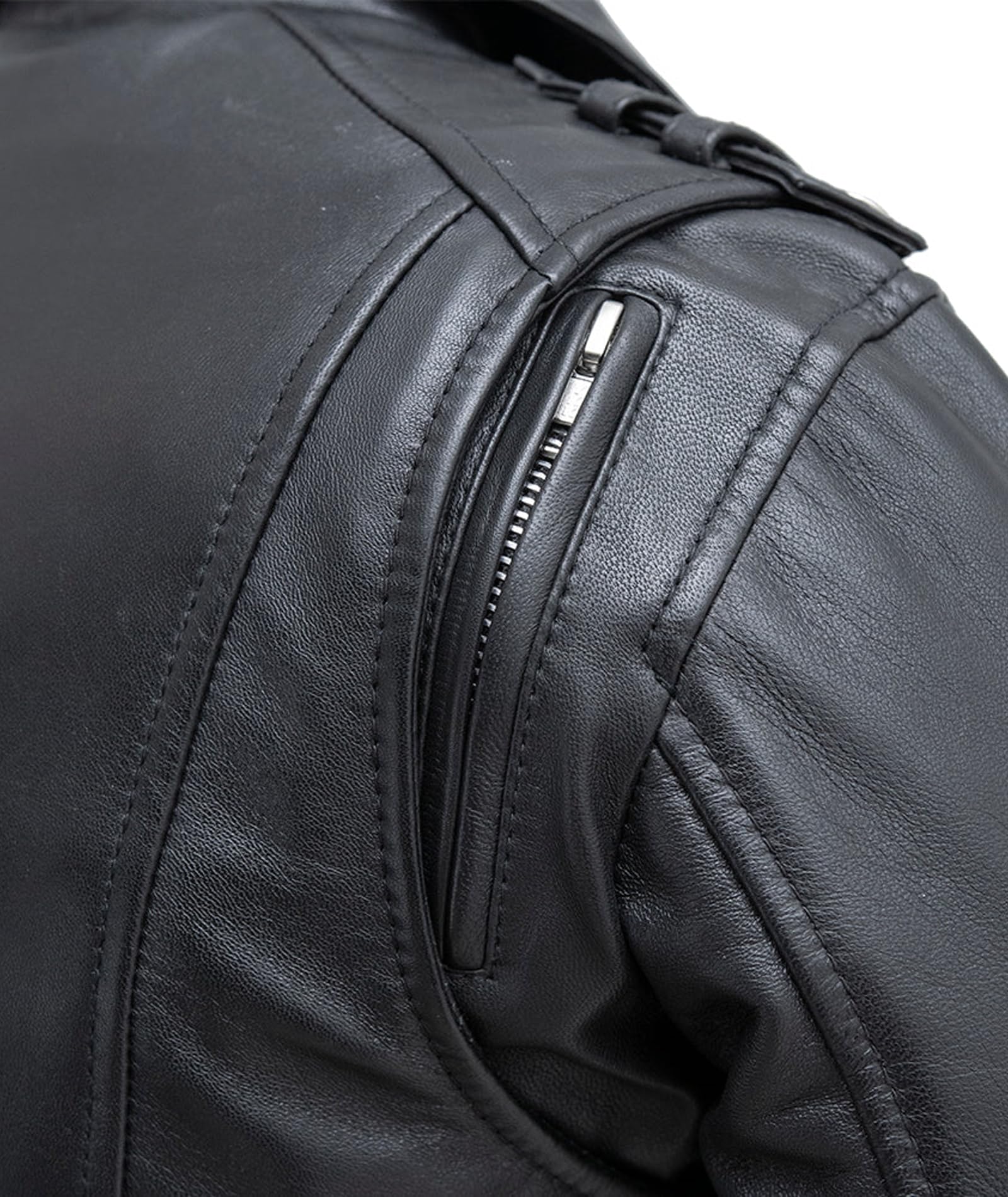 First Mfg Co - Bloom - Women's Motorcycle Biker Riding Black Leather Jacket - Stylish & Durable for Harley Rides, Night Out & Casual Fashion