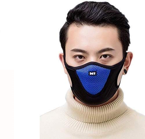 NIUE Outdoor Cycling Face Mask for Adults - Breathable Mesh Mouth Cover for Men & Women (Blue & Black) - Perfect for Biking, Running & Outdoor Sports Protection