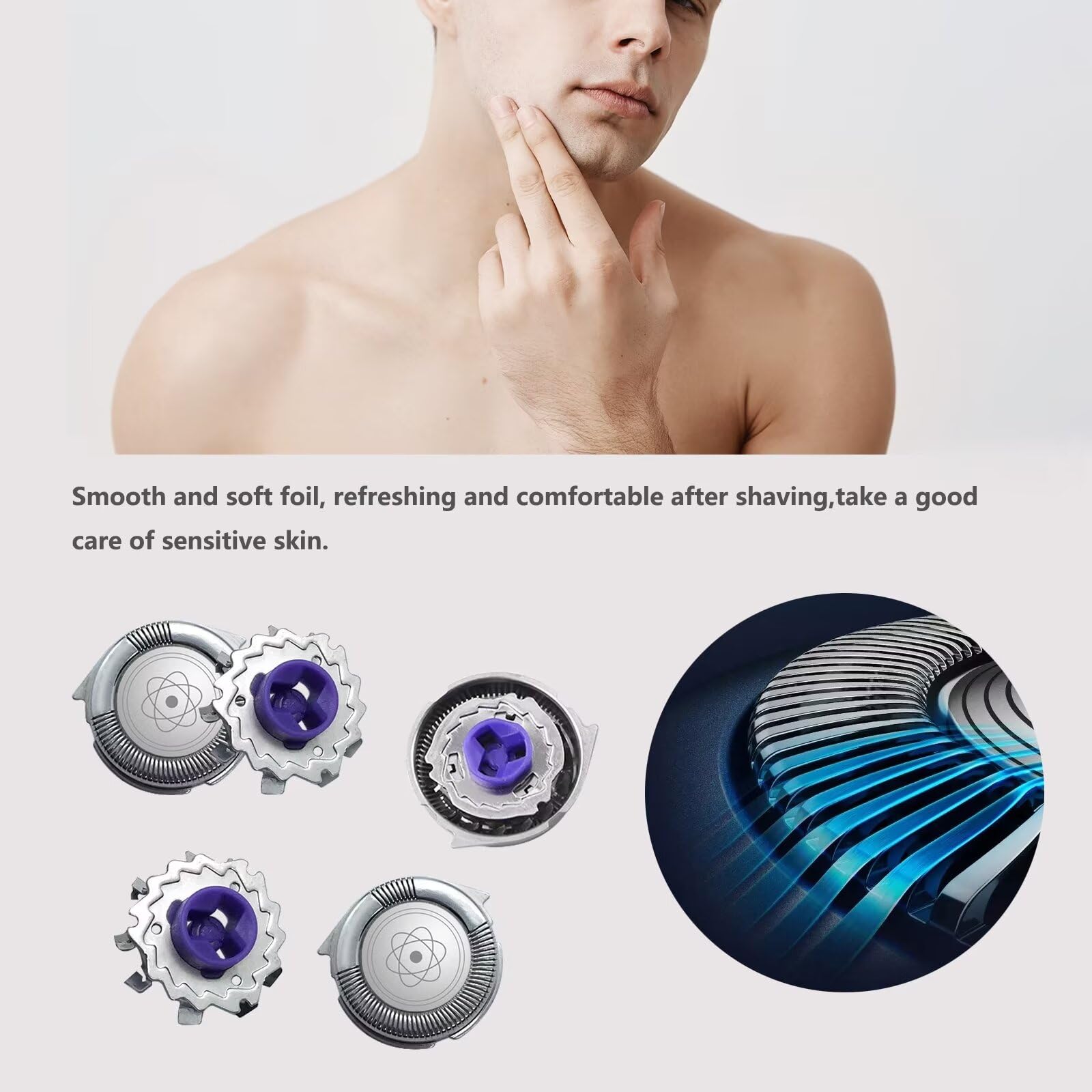 3 Pcs Replacement Shaver Heads for Philips Norelco AT814 AT815 AT830 AT875 AT880 AT890 - Compatible with Multiple Models - Perfect for Home & Travel Grooming