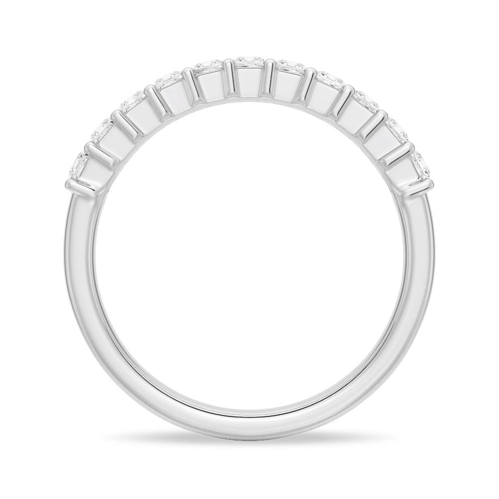 1 CT Princess Cut Moissanite Half Eternity Ring - Elegant Wedding Band, Anniversary Gift for Her, Perfect for Engagement & Special Occasions
