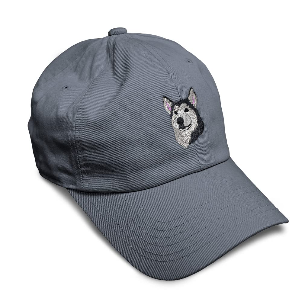 Soft Cotton Baseball Cap with Siberian Husky Embroidery - Stylish Unisex Dog Lover Hat for Men & Women | Perfect for Outdoor Activities, Fishing, Hiking & Casual Wear