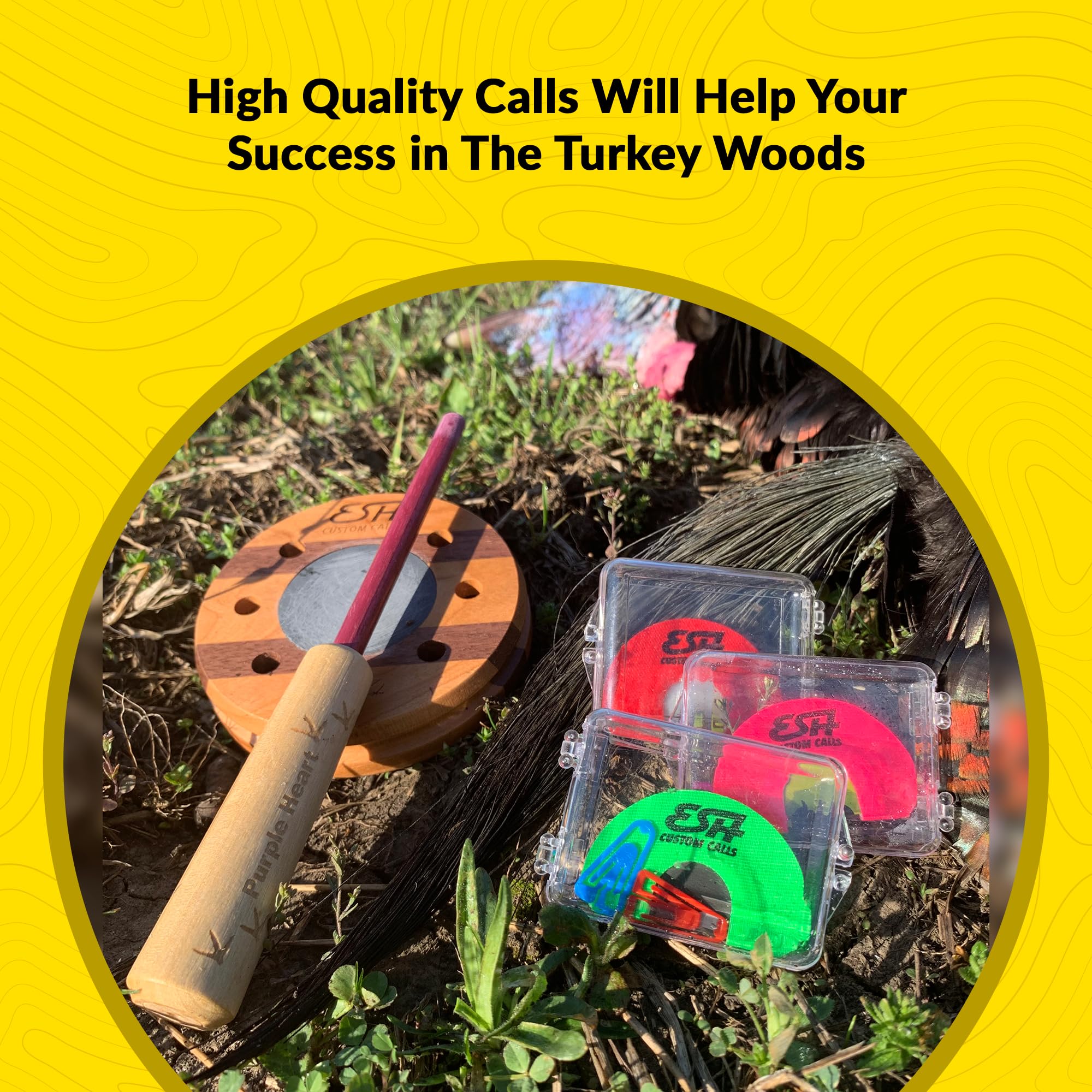 Premium Turkey Pot Calls - Realistic Glass & Slate Turkey Calls with Strikers - Hunting Decoys for Spring & Fall Turkey Season - Perfect for Woodland & Field Hunting