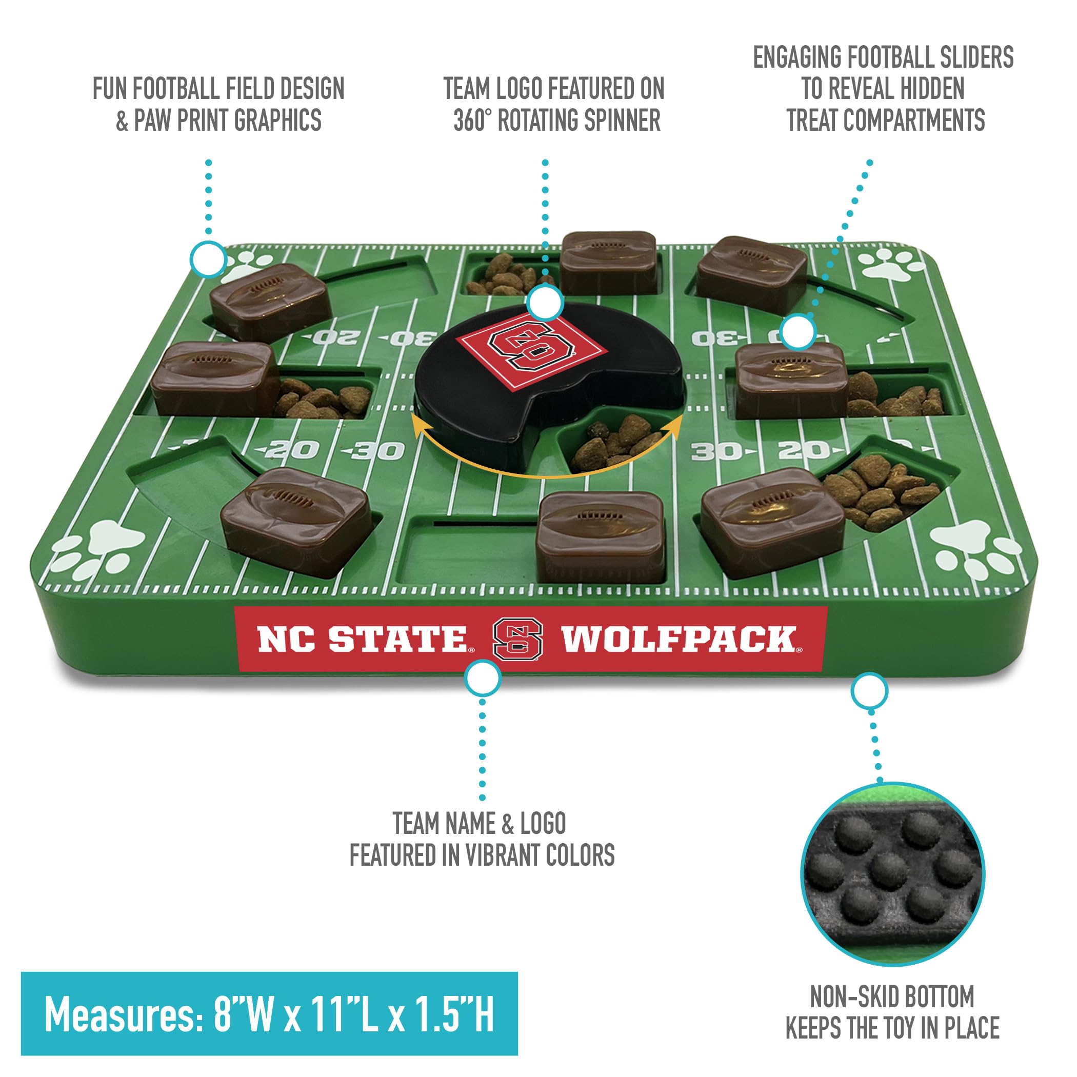 NCAA North Carolina State Wolfpack Interactive Puzzle Dog Toy - Slow Feeder & Treat Dispenser for Mental Stimulation - Perfect for Boredom Relief & Training (Great for Small, Medium & Large Dogs)