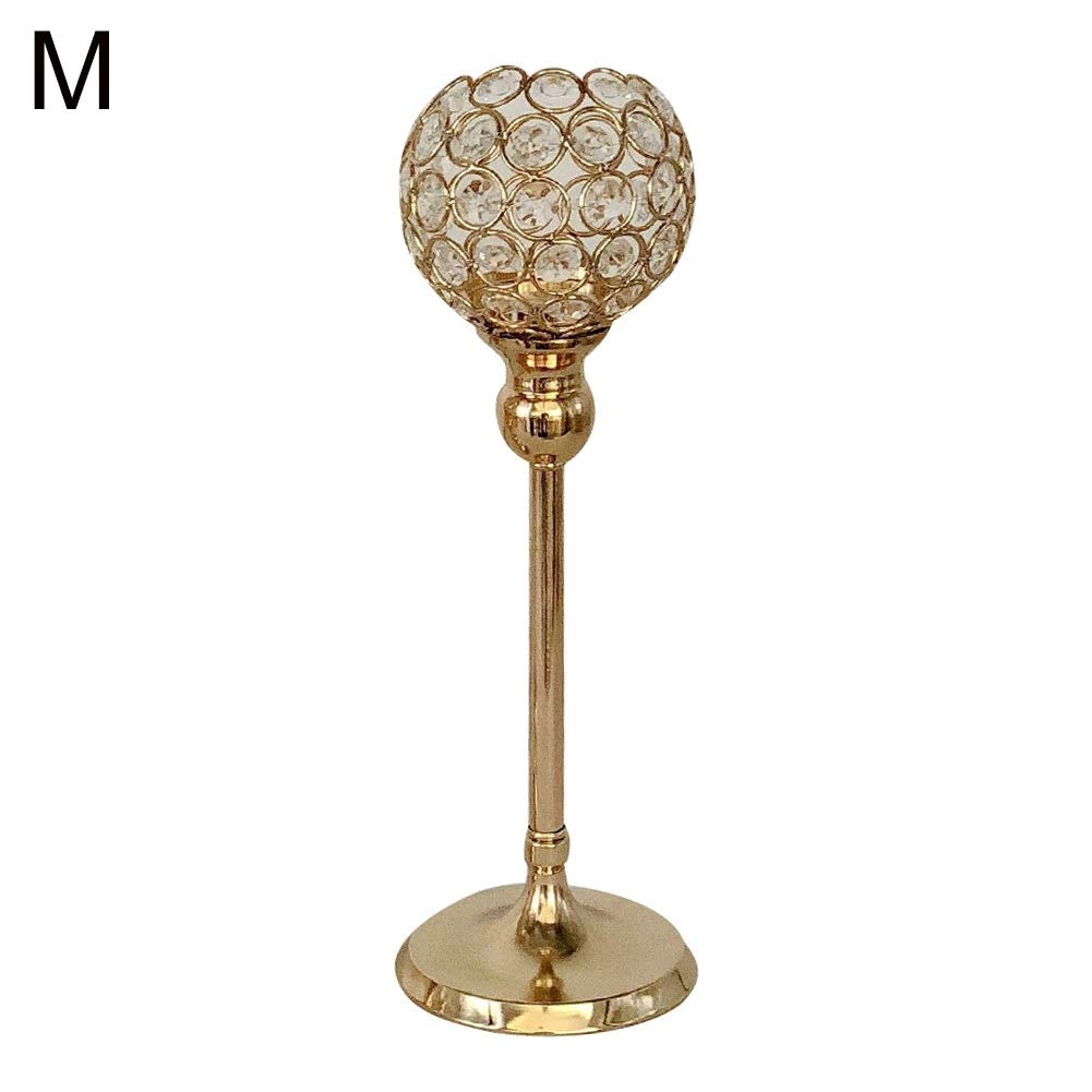 Golden 30cm Crystal Hollow Metal Candle Holder - Elegant Candlestick for Home Decor, Wedding Centerpiece, Party & Festival Decoration - Perfect for Dining Table, Mantel & Romantic Ambiance