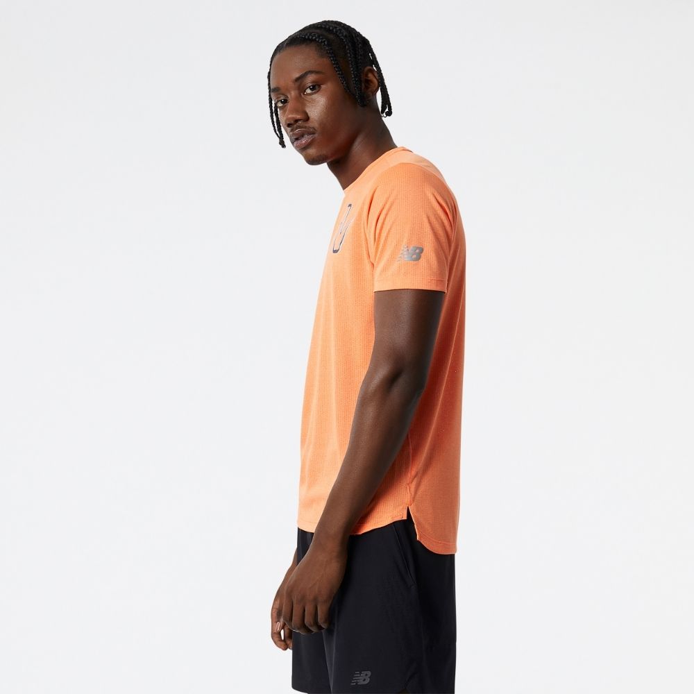 New Balance Men's Graphic Impact Run Short Sleeve T-Shirt - Lightweight Moisture-Wicking Running Top for Workouts & Gym Training