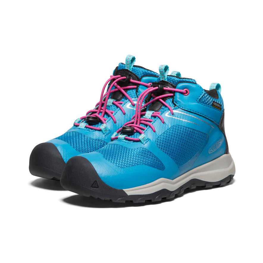 Waterproof Big Kids' Hiking Boots - Fjord Blue & Fuchsia Purple | Outdoor Adventure, Rainy Day & Winter Wear for Boys & Girls
