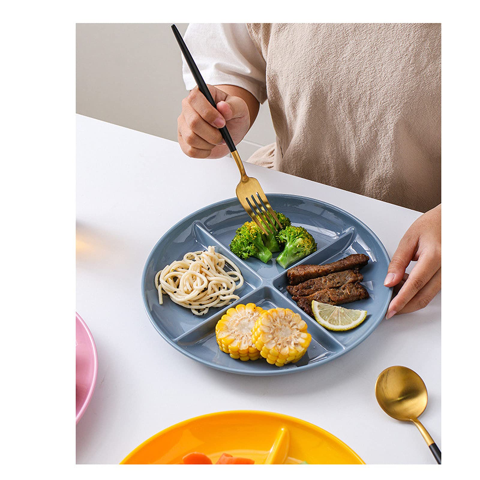 **Red Divided Portion Control Plates for Adults & Kids - BPA Free Dinner Tray, Snack & Fruit Plate for Toddlers & Families - Perfect for Meal Prep, Portion Control, and Healthy Eating at Home or Parties**