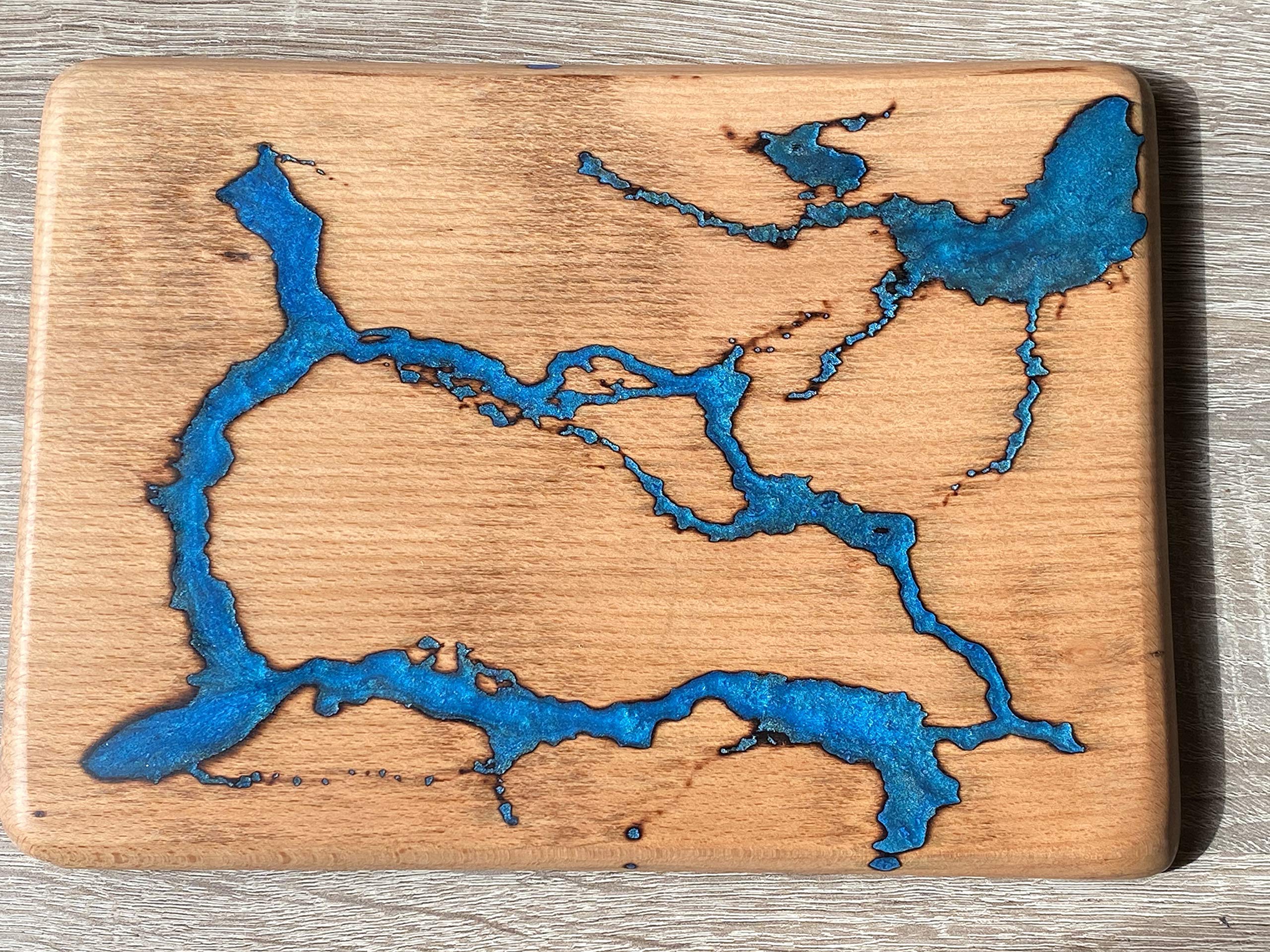 Premium Epoxy Resin Serving Board - Elegant Wooden Anniversary Gift for 5th Year, Christmas, Birthday & Wife | Perfect for Charcuterie, Cheese Platters & Entertaining