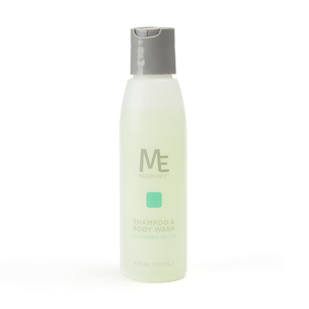 MediChoice Sensitive Skin Shampoo & Body Wash - Aloe Cucumber Melon Scent, 4oz Travel Size (Pack of 48) | Gentle Cleansing for All Skin Types, Ideal for Travel, Gym & Daily Use