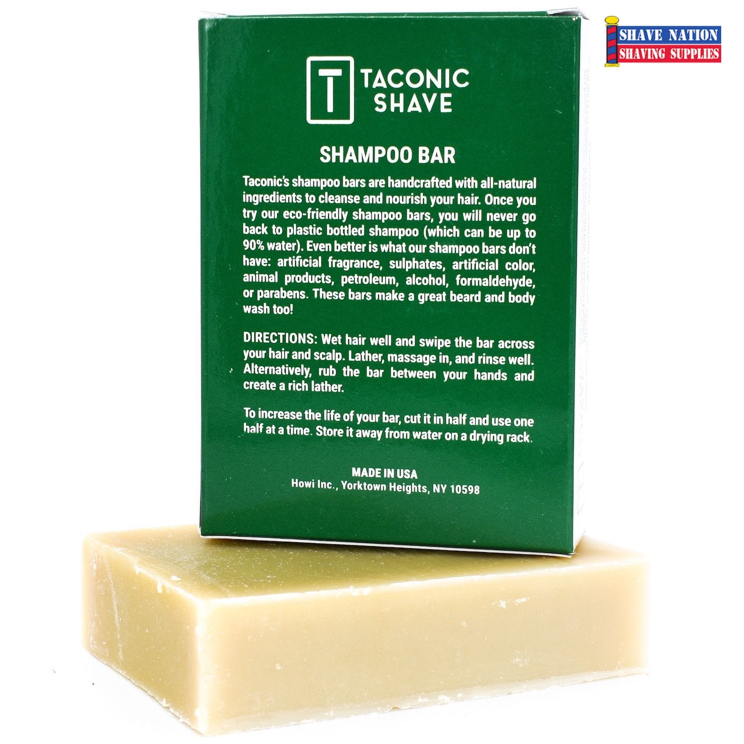 Taconic Natural Shampoo Bar with Eucalyptus & Mint - Vegan, Sulfate-Free Hair Care for All Hair Types - Perfect for Travel, Camping & Eco-Friendly Home Use