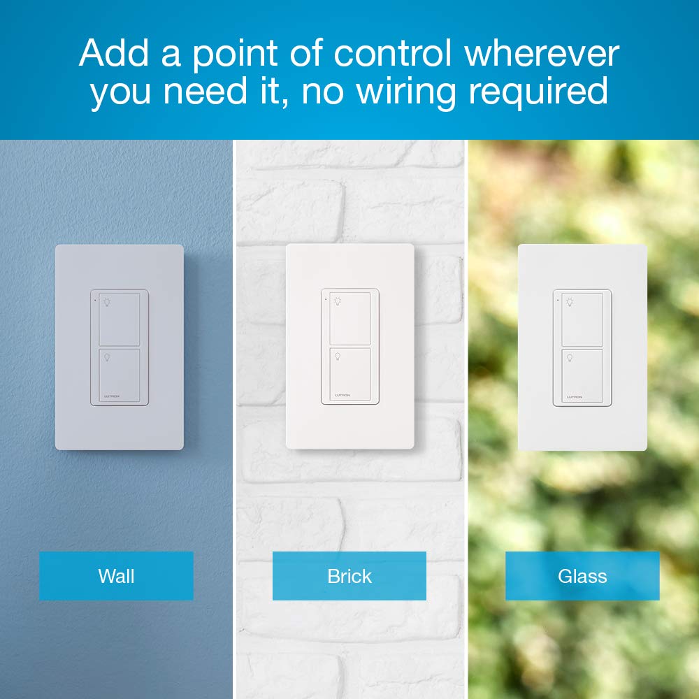 Lutron Caseta Smart Home 6A Switch with Pico Wireless Remote - Works with Alexa, Apple HomeKit & Google Assistant - Control Ceiling Fans, Exhaust Fans, LED Bulbs, Incandescent & Halogen Lights - Perfect for Smart Home Automation & Lighting Control (White)