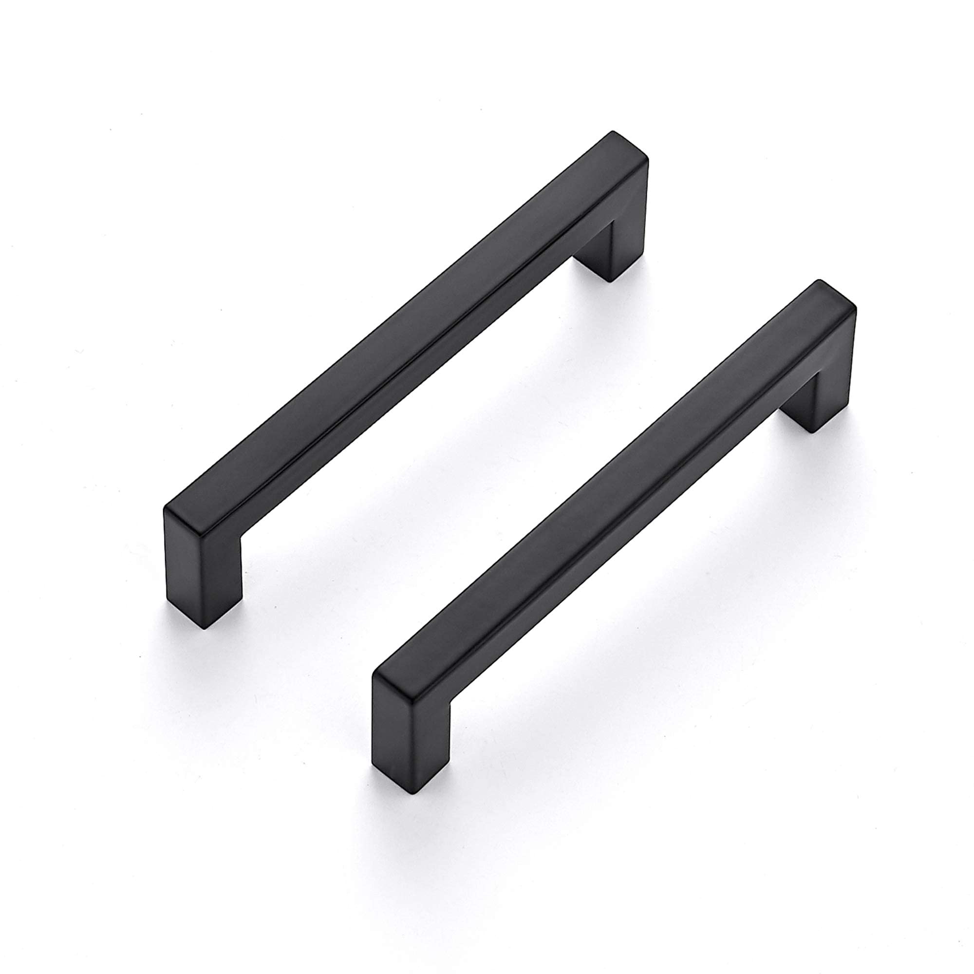 Ravinte 5 Pack 5 Inch Matte Black Square Cabinet Handles - Durable Kitchen Cabinet Pulls & Drawer Handles for Modern Home, Office, and RV Cabinetry Hardware Upgrade