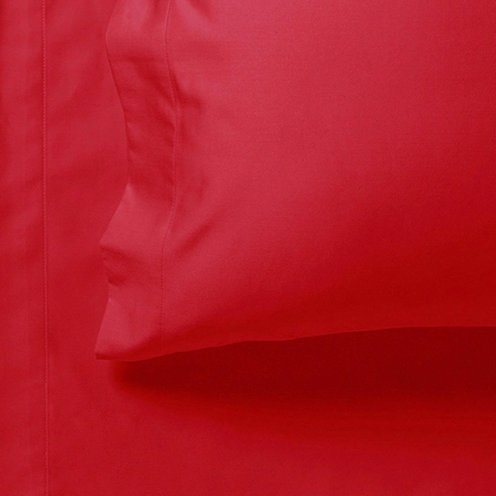 1000TC Ultra Soft Fitted Sheet & Pillowcase Set - Single Size Bed Sheets - Breathable Red Bedding for Comfortable Sleep - Perfect for Guest Rooms, Dorms & Cozy Bedrooms