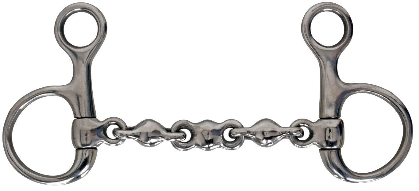 Blue Tag SS Boucher Half Cheek Waterford Bit - English Snaffle Horse Bit for Dressage & Training - Perfect for English Riding, Jumping, and Equestrian Competitions