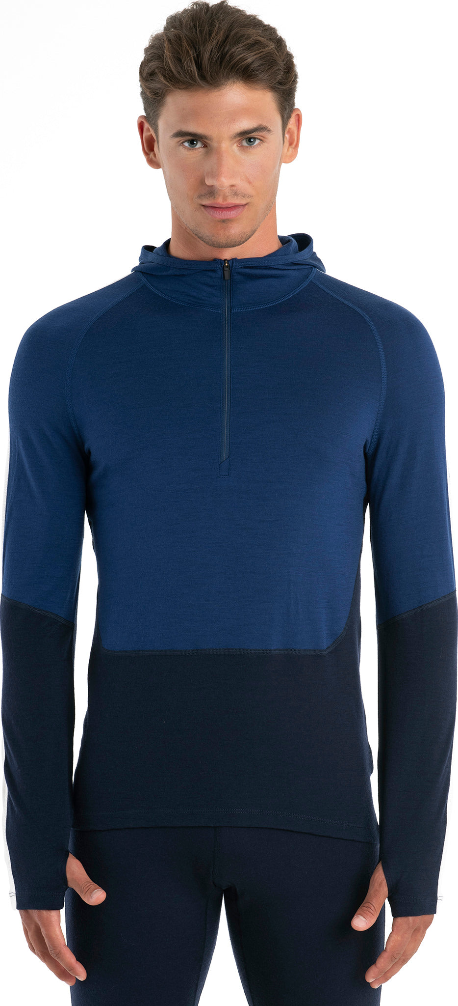 200 Sonebula Merino Wool Long Sleeve Half Zip Thermal Hoodie for Men - Warm Winter Base Layer for Hiking, Skiing & Outdoor Activities