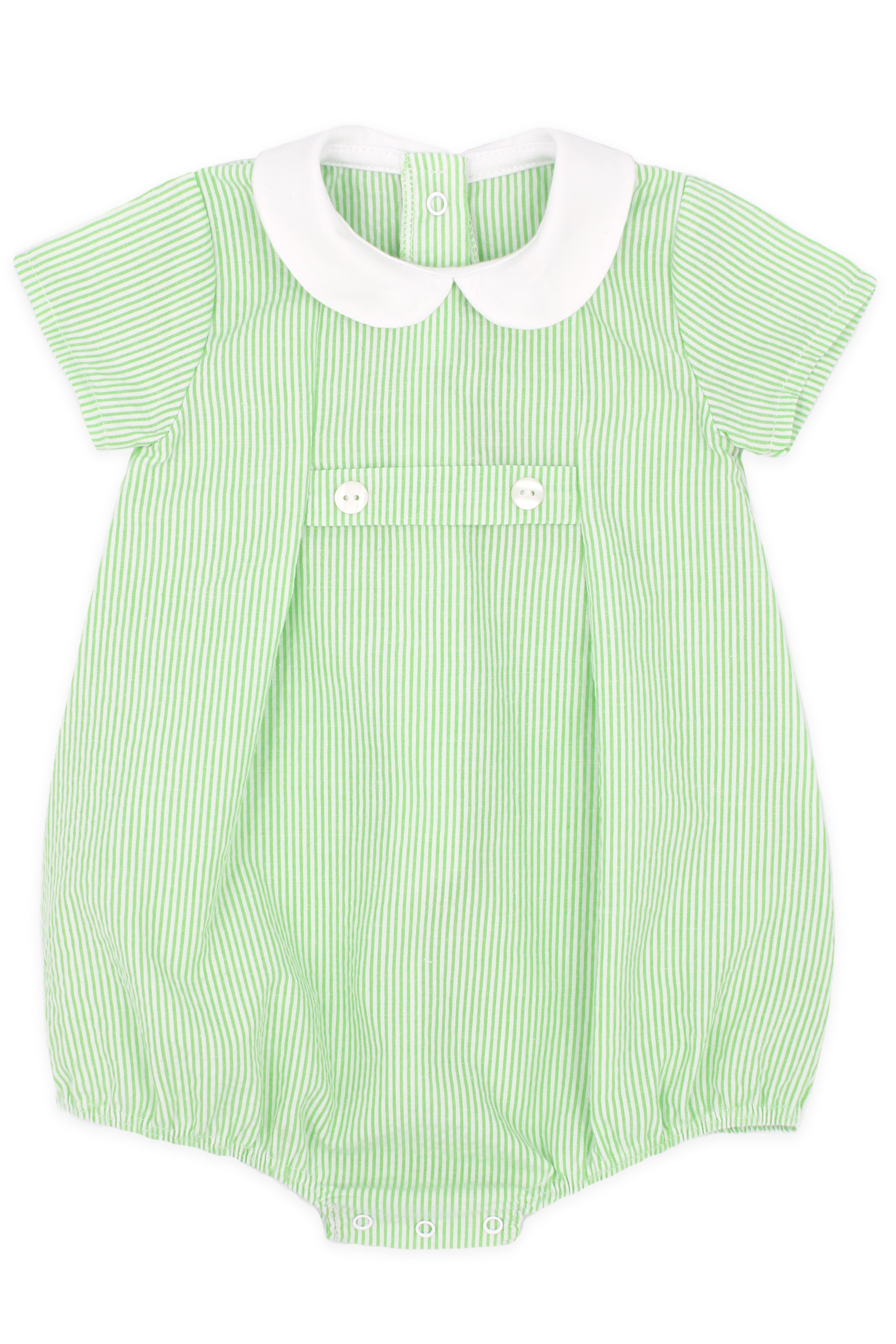 Grayson Apple Green Striped Romper for Baby Boys & Girls | Soft Cotton Jumpsuit for Playdates & Outings | Cute & Comfortable Outfit for Summer