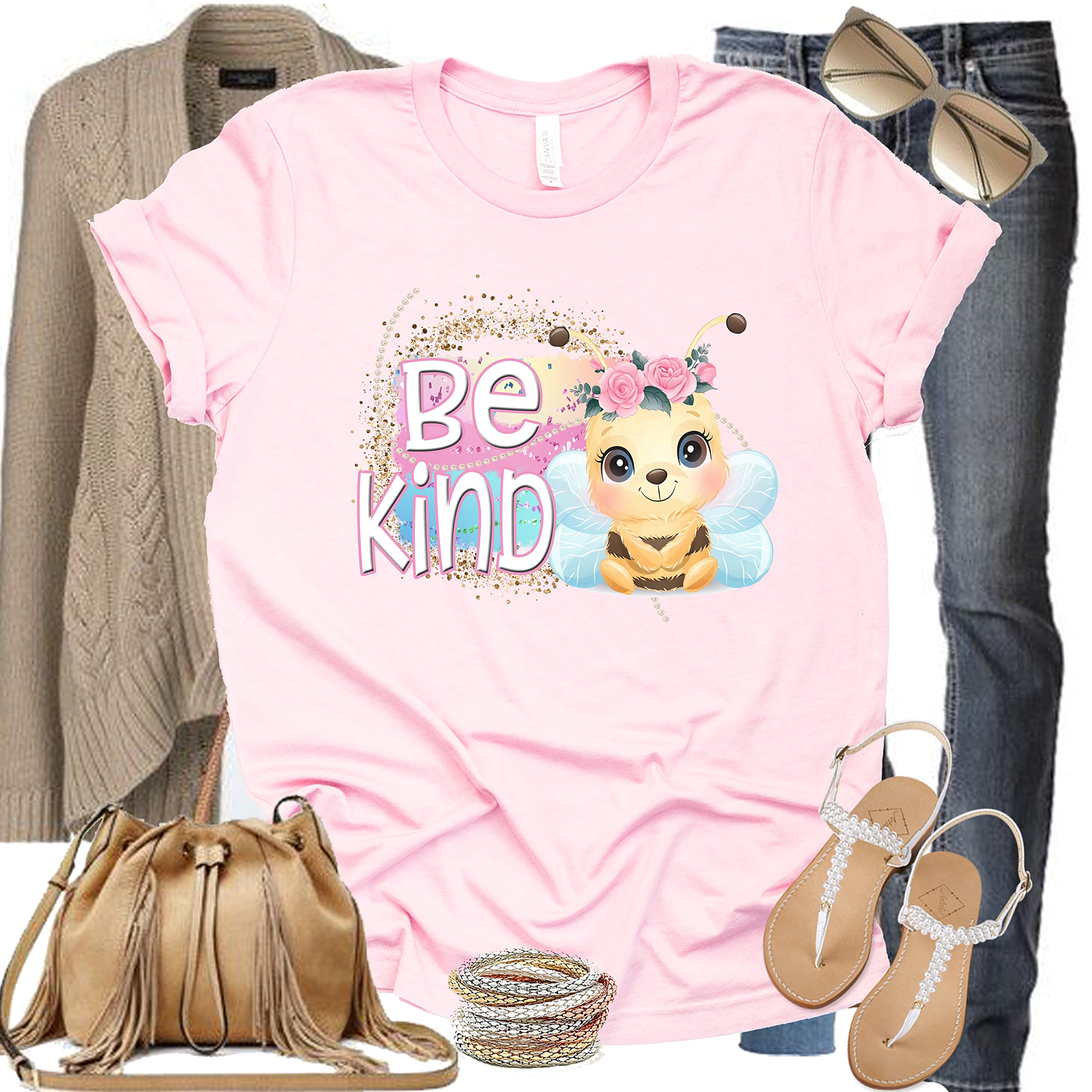 Be Kind Graphic T-Shirt - Funny Inspirational Women's & Unisex Short Sleeve Tee - Perfect for Casual Wear, Gifts & Everyday Outfits